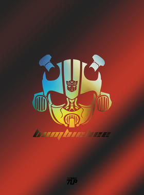 TLP镂空车贴 变形金刚大黄蜂头像Bumblebee大众甲壳虫造型贴纸