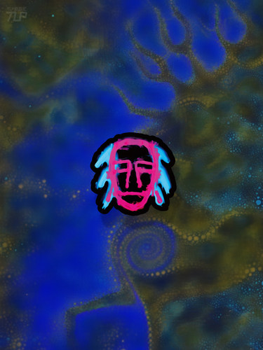 野性远古人涂鸦图腾脸谱贴纸原创