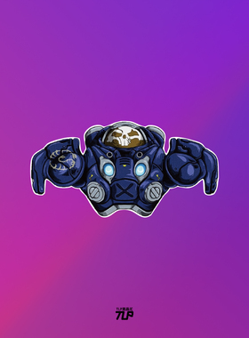 TLP反光车贴 星际争霸StarCraft雷诺泰凯斯人族机枪兵骷髅面具贴