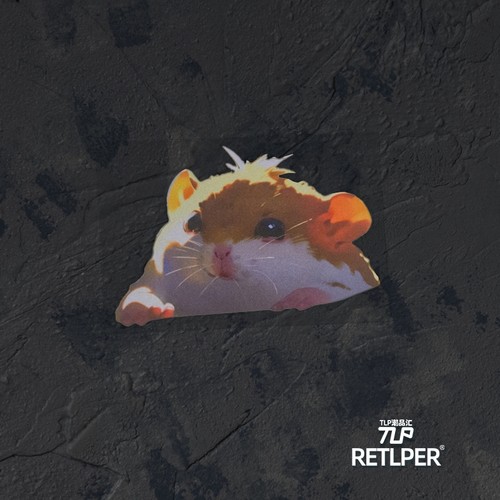 RETLPER反光贴 原创 软萌小鼠宝宝 卡通拟人防水汽摩平面装饰贴纸
