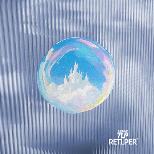 RETLPER反光贴纸 原创 泡泡里的云中城堡 立体感平面防水汽摩贴纸