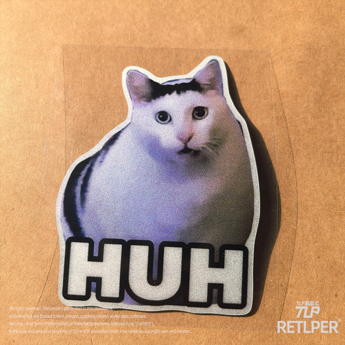 RETLPER反光贴纸 点头HUH猫 可爱宠物猫咪表情包 防水汽摩贴纸