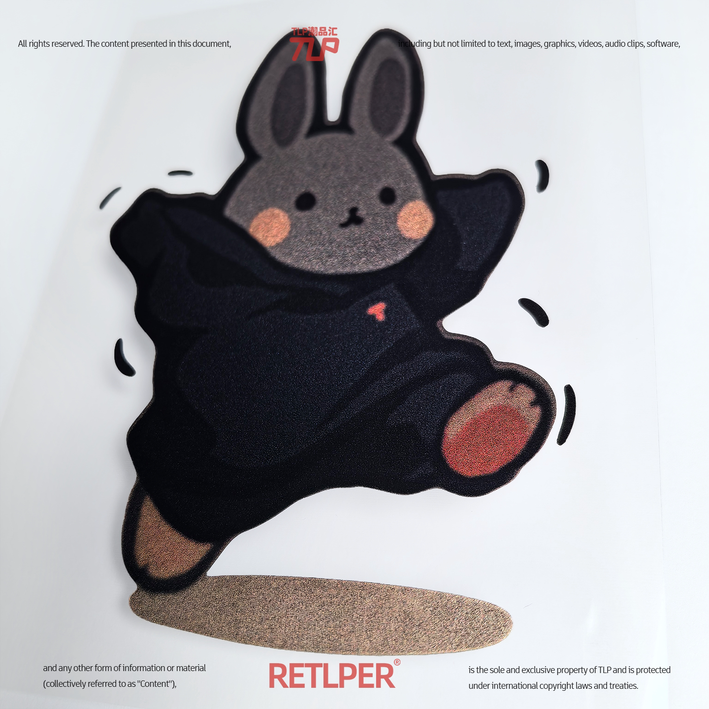 RETLPER镂空车贴 原创 街舞服太肥的小灰兔 汽摩机车多用防水贴纸