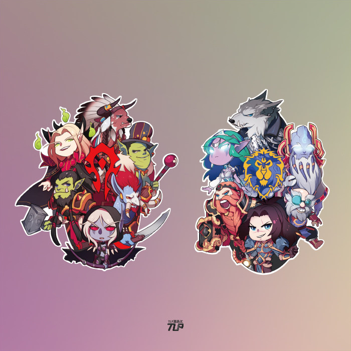 tlp反光车贴 魔兽世界部落联盟众种族领袖城主笔记本行李箱贴墙贴