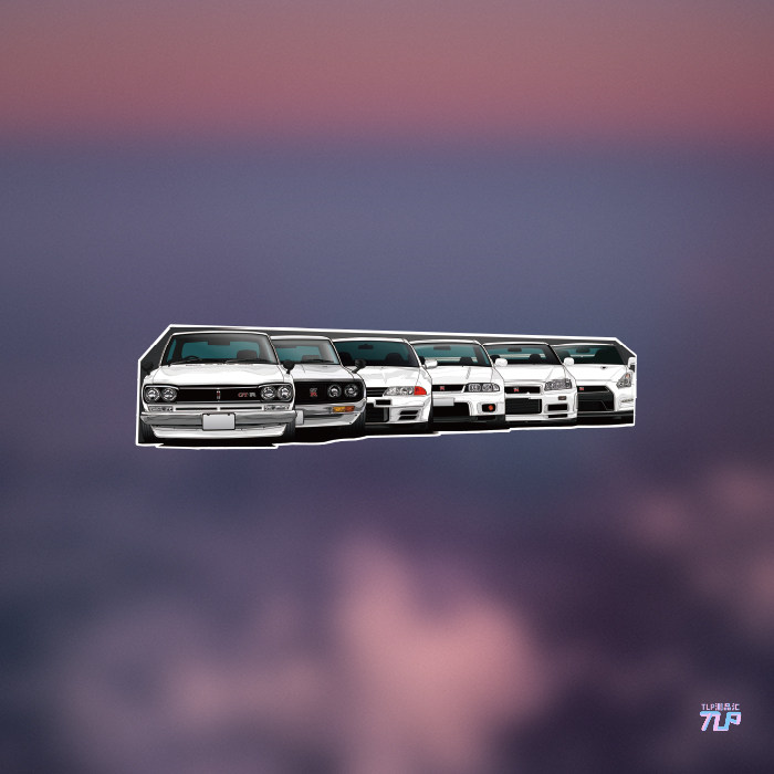 tlp反光车贴 历代gtr战神 改装车漂移车队 防水不褪色定制贴纸