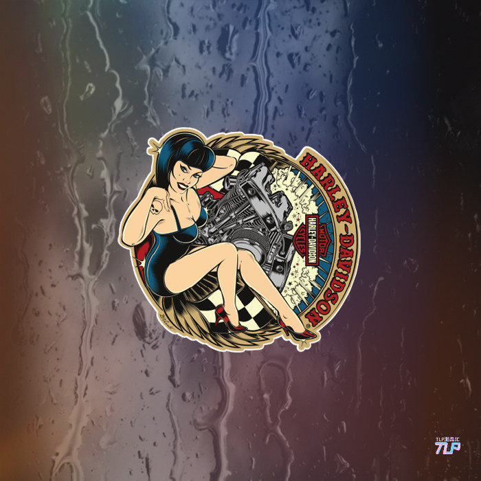 TLP反光车贴 哈雷摩托机车俱乐部香车美女摩托车队标随意贴防水贴,汽车用品/电子/清洗/改装,汽车装饰贴/反光贴,淘宝优惠券,粉丝福利购,淘宝优惠卷