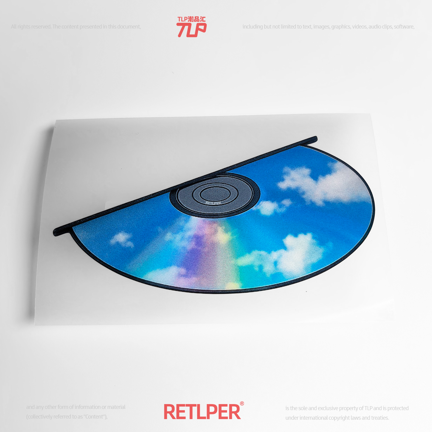 RETLPER镂空车贴 原创 蓝天下弹出的光盘 汽摩防水平面贴纸