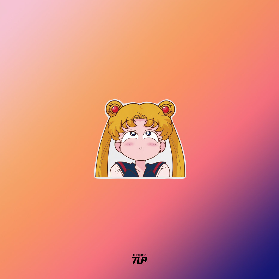 tlp反光车贴 美少女战士月野兔憋笑笔记本贴行李箱贴纸摩托车电脑