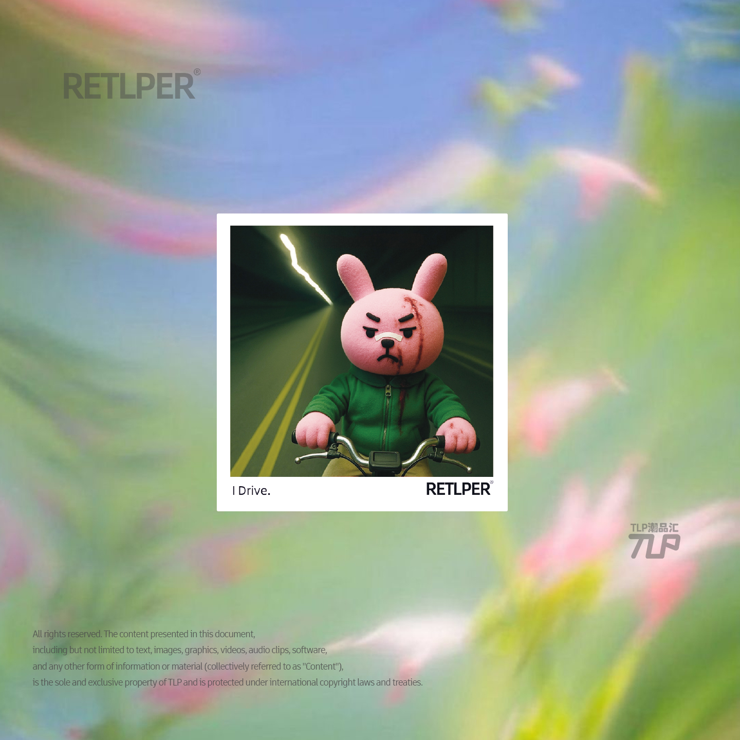 RETLPER反光车贴 原创 兔噜皮起飞I DRIVE拍立得风格汽摩防水贴纸