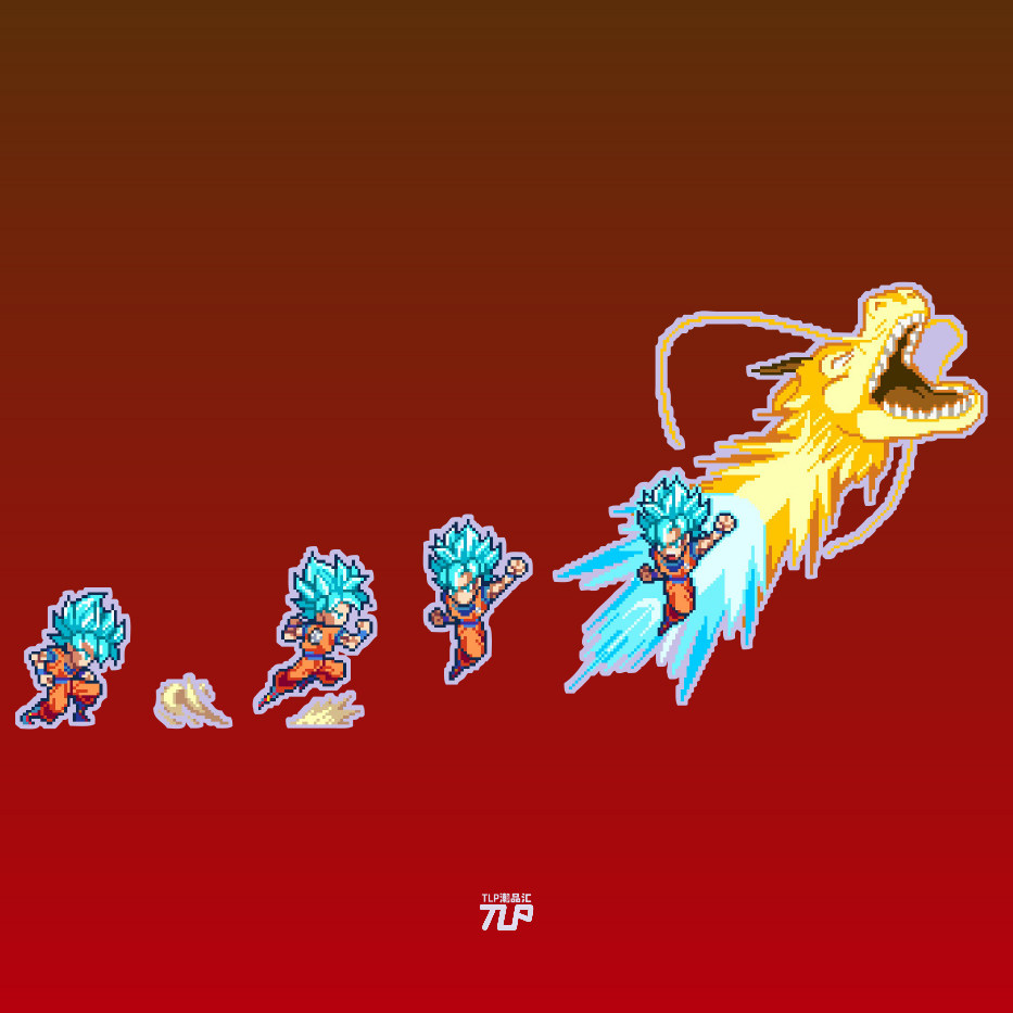 TLP反光车贴 七龙珠超蓝界王拳孙悟空超级赛亚人之神动漫像素版贴