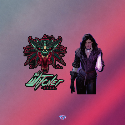 巫师猎魔人赛博风反光TLP车贴