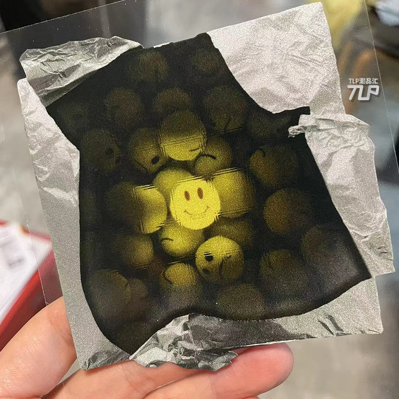 笑脸球贴纸立体感国潮