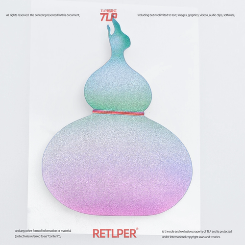 RETLPER车贴葫芦绿粉渐变防水贴