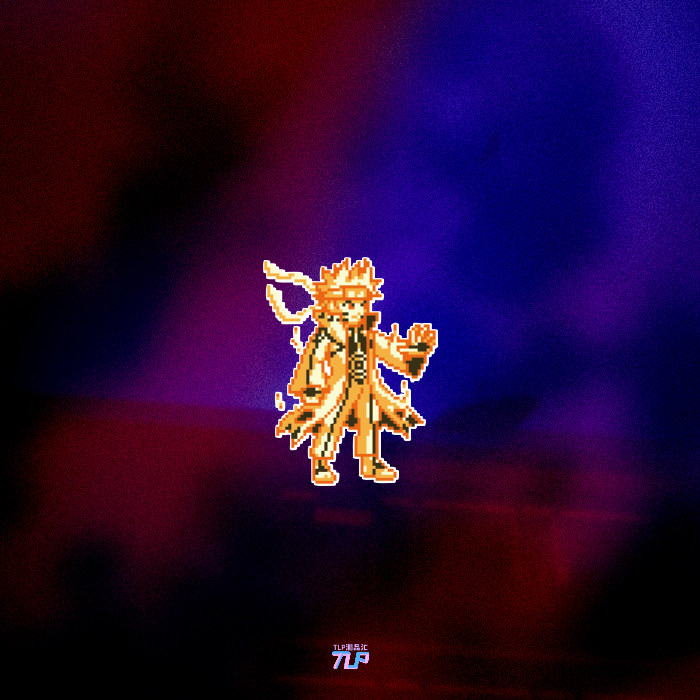 TLP反光车贴 火影忍者鸣人九尾模式像素Q版笔记本防水电脑机箱