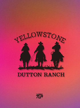 TLP镂空车贴 黄石Yellowstone达顿Dutton牛仔牧场 美剧迷车门贴纸