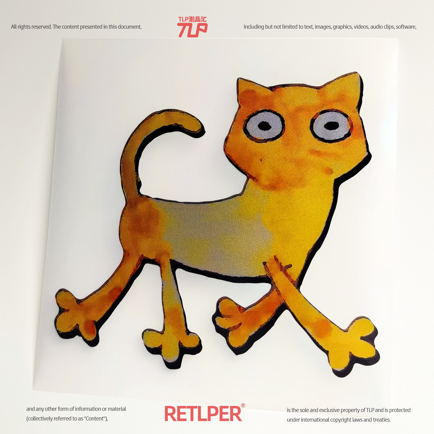 RETLPER镂空车贴忘记如何走路的傻猫 可爱宠物防水多用机车贴纸