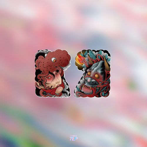 tlp反光车贴大蛸足少女汽车防水