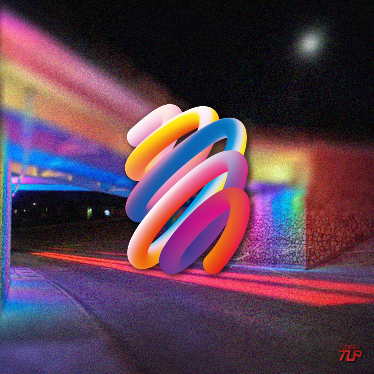 TLP镂空车贴 心情切片 渐变色螺旋霓虹立体感 漆面玻璃 平面贴纸