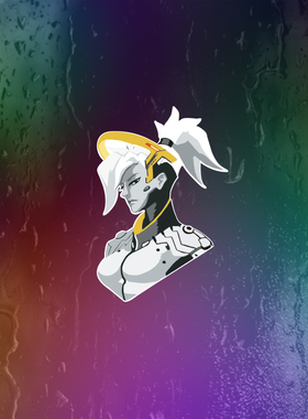 TLP反光车贴 定制守望先锋喷漆涂鸦周边 天使头像OVERWATCH贴纸