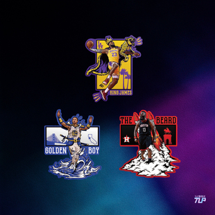 TLP反光车贴 NBA球星杉矶湖人詹姆斯詹皇勇士队库里火箭队哈登贴