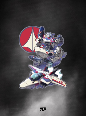 TLP反光车贴 太空堡垒Robotech超时空要塞VF变形经典动漫防水贴纸