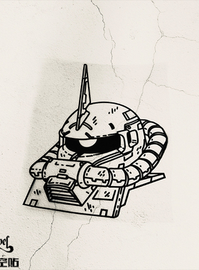 TLP镂空车贴 MS-06S-CA夏亚扎古Zaku头像敢达GUNDAM日漫经典防水