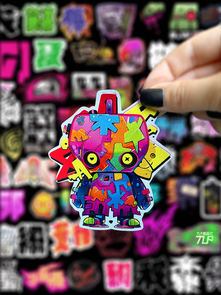 铁皮罐头人贴纸街头涂鸦原创