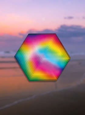 TLP反光贴纸  心情切片系列 彩虹层面彩色立方3D立体感 平面贴纸