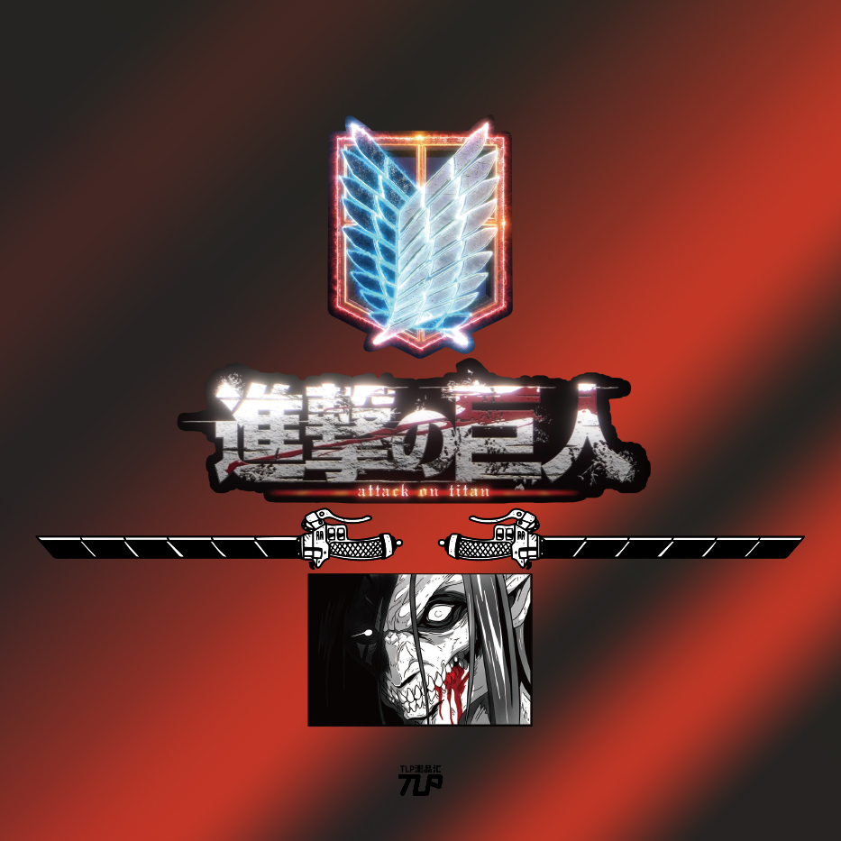 tlp反光车贴进击的巨人艾伦双刀