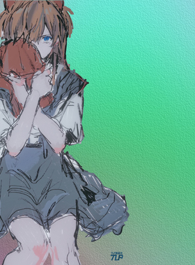 TLP反光贴纸 EVA新世纪福音式波明日香Asuka抱熊2号机驾驶员贴纸