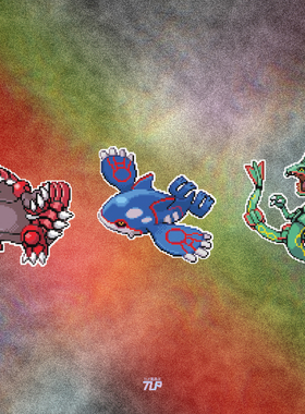 TLP反光车贴 Pokemon精灵宝可梦gen3红蓝宝石固拉多盖欧卡烈空坐