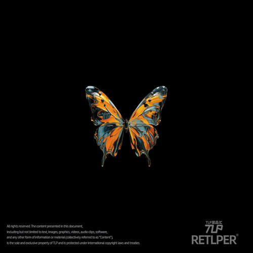 RETLPER镂空车贴 原创 琥珀蝴蝶流体画颜料流淌 汽摩防水平面贴纸