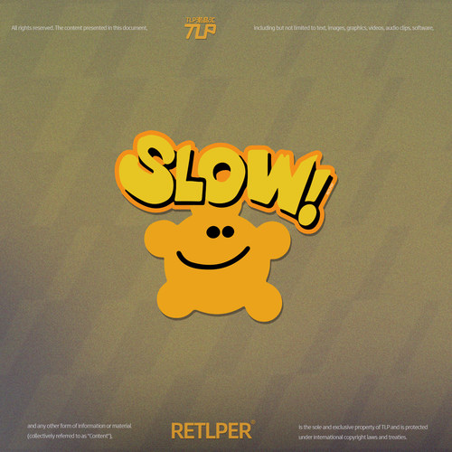 RETLPER镂空车贴 原创 慢吞车SLOW 低速提醒 汽摩风挡平面贴纸
