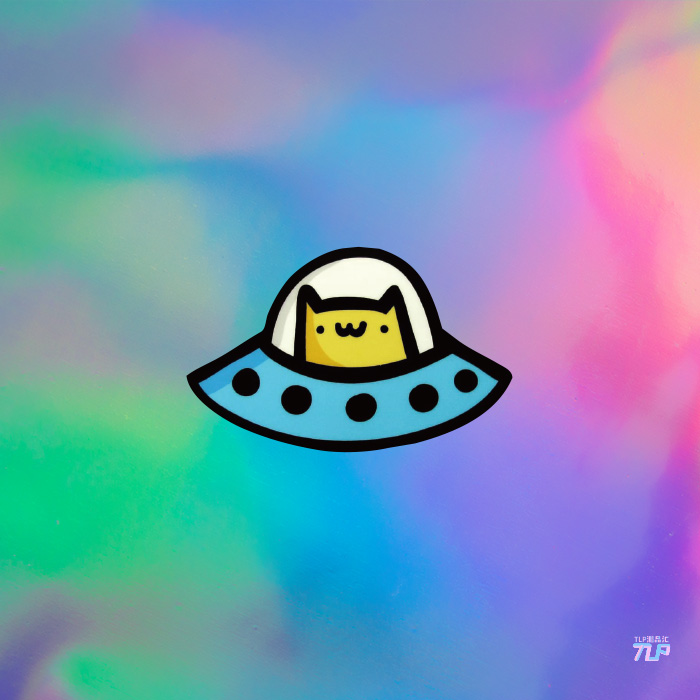 外星主子可爱卡通动物反光车贴