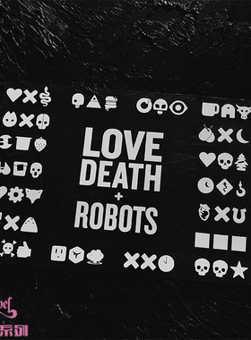 TLP镂空车贴 爱死亡机器人LOVE DEATH+ROBOTS每集标志防水贴纸