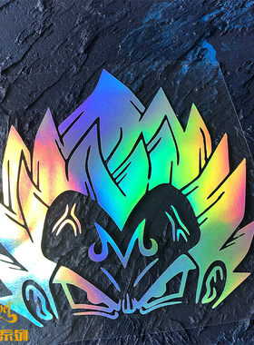 TLP镂空车贴 七龙珠魔人贝吉塔赛亚人Vegeta镭射电镀前挡风玻璃贴