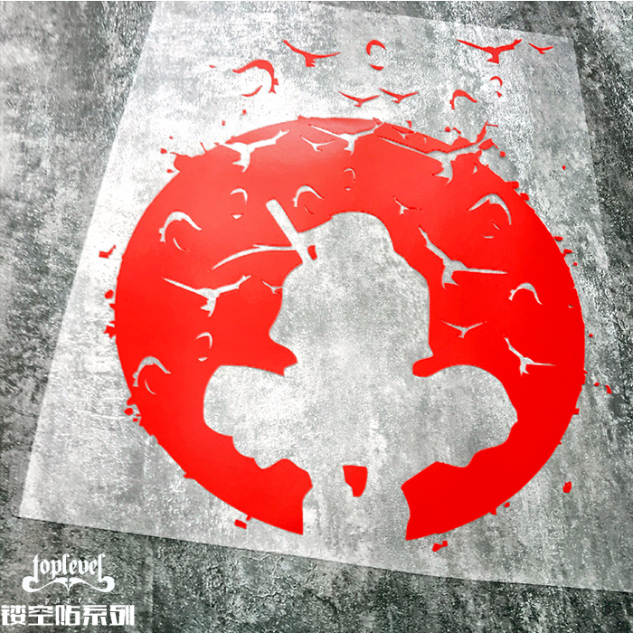 tlp镂空车贴 宇智波鼬火影忍者暗部写轮眼乌鸦墙面玻璃背景装饰贴