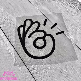 TLP镂空车贴 OK好的没问题手势手指防水无痕胶贴笔记本装饰车贴