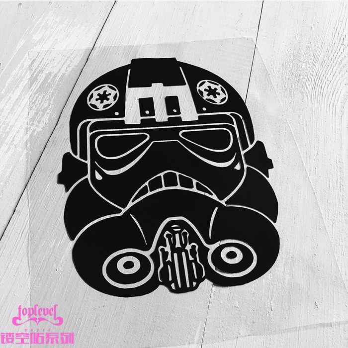 tlp镂空车贴 电影星球大战白兵帝国死亡部队头像不留胶防水装饰贴