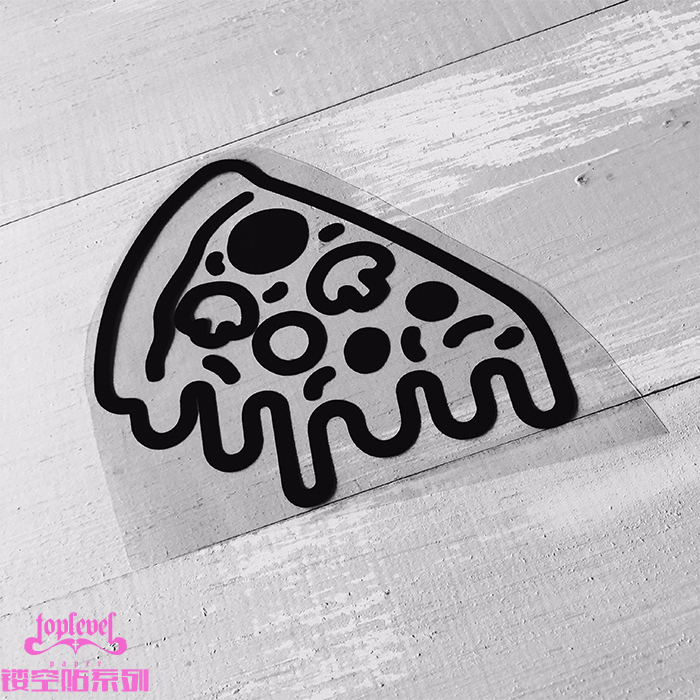 tlp镂空车贴  美食披萨标志符号logo防水行李箱贴笔记本装饰胶贴
