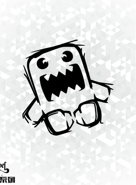 TLP镂空车贴 多魔君Domo 嘻哈街头文化卡通涂鸦行李箱笔记本贴纸