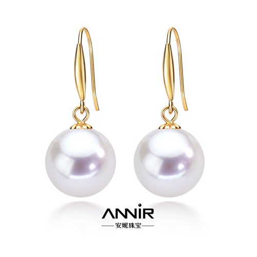 “龙珠耳环” 18K金 12-13mm 极光龙珠耳环  2186H00DY