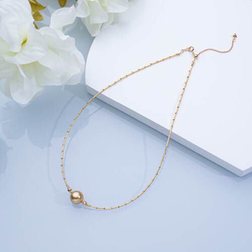 “鎏金”海水南洋金珍珠项链11-12mm 2660H00DY