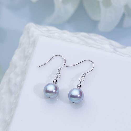 海水真多麻简约复古款耳钩7.5-8mmS925 2774H00DY