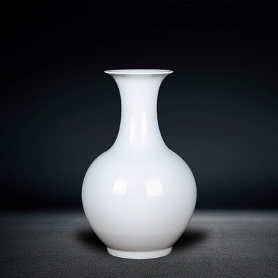 景德镇陶瓷器白色花瓶赏瓶高白釉白胎瓷现代新中式客厅摆件装饰品