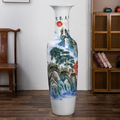 落地大花瓶手绘装饰摆件开业礼品