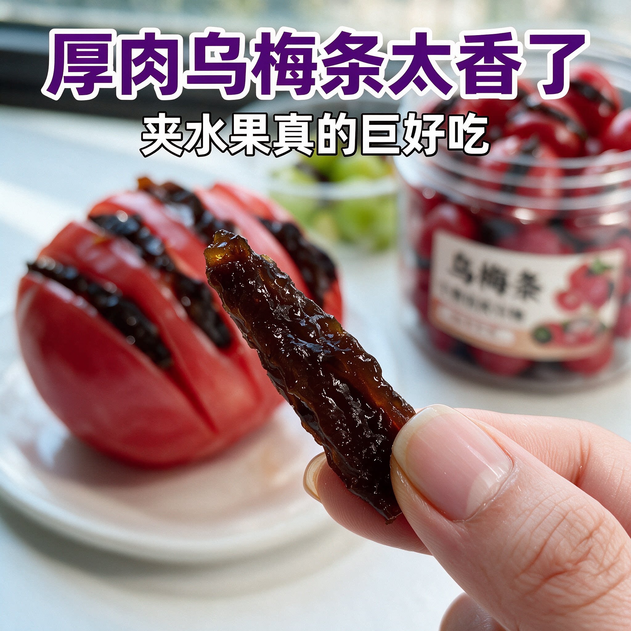 正宗乌梅条无核乌梅肉水果小番茄夹乌梅干夹圣女果蜜饯果脯零食