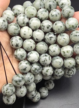 独山玉独玉青白色系料16MM链108颗圆珠子珠链百搭古风男女手工