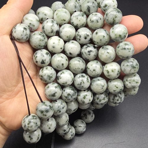 独山玉独玉青白色系料16MM链108颗圆珠子珠链百搭古风男女手工