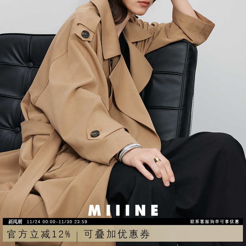 高级感轻熟卡其色风衣靓影百搭